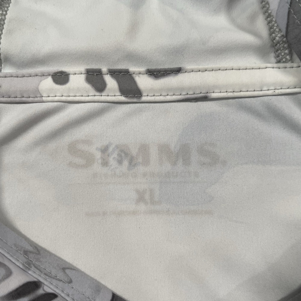 Simms Hoodie Mens XL White Veil Camo Fishing UPF50 Lightweight Stretch - Picture 3 of 8